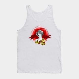 hairstyle girl and red sun Tank Top